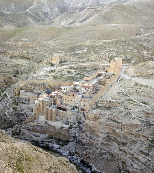 File:Palestine-2013-Aerial-Mar Saba Monastery.jpg