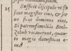 Matthew 10:25 in Beza's 1598 Latin Vulgate