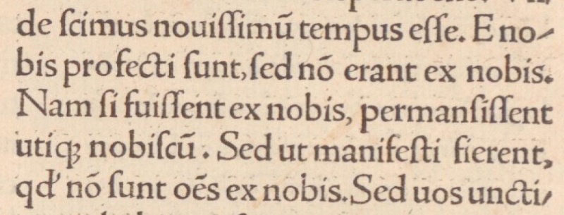 Image:1 John 2.19 Erasmus 1516 Latin.JPG
