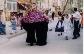 Purim street scene in Jerusalem