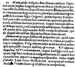 Footnote concerning Luke 2:22 in Beza's 1598 Greek / Latin New Testament