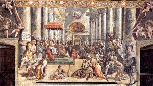 Workshop of Raphael, The Donation of Constantine. Stanze di Raffaello, Vatican City