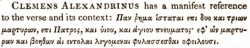 Clement of Alexandria with allusions to the Comma Johanneum [1].