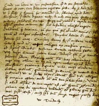 Tyndale's original letter from prison in latin