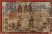 Folio 22r from the Vatican Virgil contains an illustration from the Aeneid of the flight from Troy.