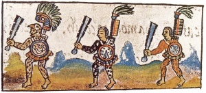 Aztec warriors as shown in the Florentine Codex.