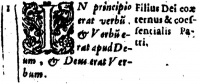 John 1:1 in Beza's 1598 Latin Vulgate New Testament