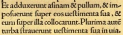 Matthew 21:7 in Erasmus's 1519 Latin New Testament