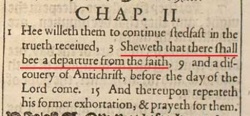 2 Thessalonians 2 Chapter Heading in the 1611 King James Version