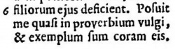 Job 17:6 in the 1657 Latin Vulgate in the London Polyglot[11].