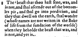 Revelation 17:8 in the Geneva Bible of 1560