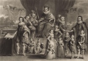 James I and his royal progeny, by Charles Turner, from a mezzotint by Samuel Woodburn (1814), after Willem de Passe
