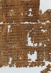 An image of the front (recto) of Papyrus 1