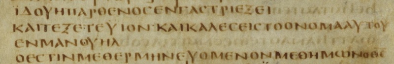Image:Matthew 1.23 Codex Bezae Greek.JPG
