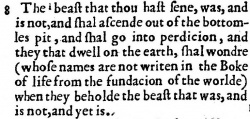Revelation 17:8 footnote in the Geneva Bible of 1560