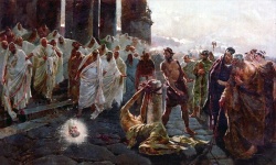 Saint Paul's beheading. Painting by Enrique Simonet in 1887