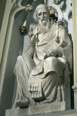 A sculpture of John Chrysostom in Saint Patrick's Cathedral, New York City