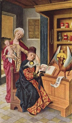 Luke and the Madonna, Altar of the Guild of St. Luke, Hermen Rode, Lübeck 1484.