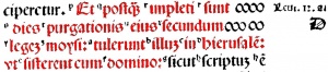 Luke 2:22 in Latin in the 1514 Complutensian Polyglot