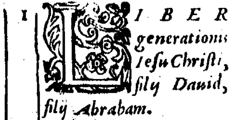Image:Matthew 1 1 Beza 1598 Latin Vulgate.jpg