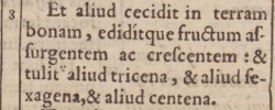 Mark 4:8 in Beza's 1598 Latin New Testament
