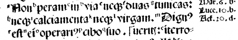 Image:Matthew 10 10 Complutensian Polyglot Latin.JPG