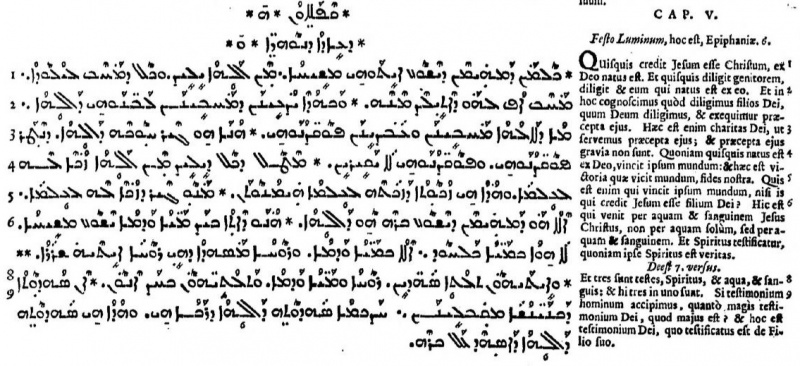 Image:Johannine Comma Walton's Polyglot Syriac.jpg