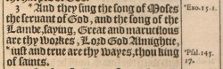 Revelation 15:3 in the 1611 King James Version