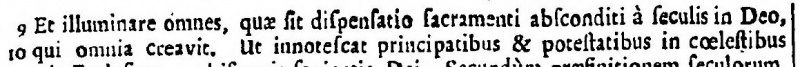 Image:Ephesians 3.9 Waltons Polyglot 1657 Latin Vulgate.JPG