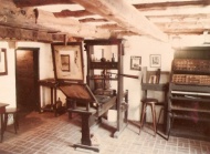 A Gutenberg press at the Featherbed Alley Printshop Museum, in Bermuda.