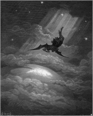 The fall of Satan/Lucifer, Gustave Doré's illustration for Paradise Lost by John Milton.