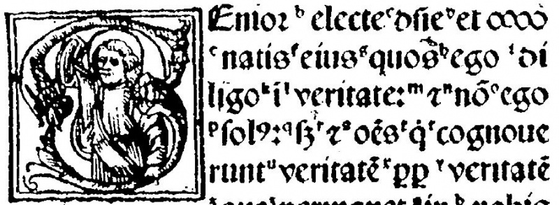 Image:2 John 1.1 complutensian polyglot Latin.JPG