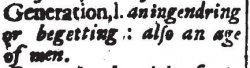 Generation in the 1717 English Dictionary