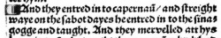 Mark 1:21 in the 1526 New Testament of Tyndale