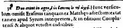 A footnote at Luke 17:36 in Beza's 1598 Greek New Testament