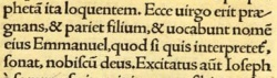 Matthew 1:23 in Erasmus' 1519 Latin New Testament
