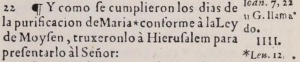 Luke 2:22 in the 1569 Spanish Bear Bible