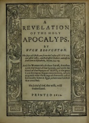 Title page (1610) of A Revelation of the Holy Apocalyps