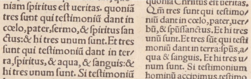 Image:Erasmus 1 John 5.7-8 1527 Latin.jpg