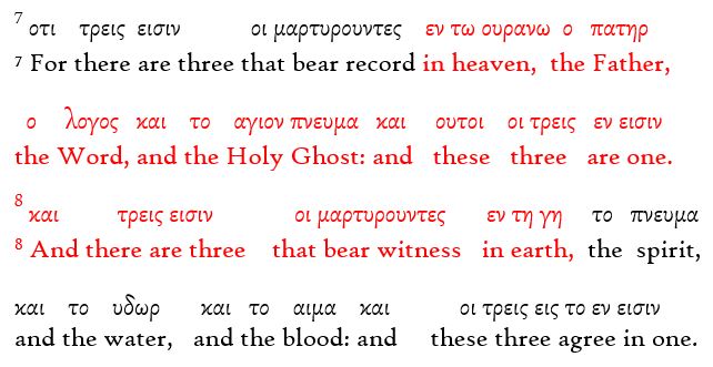 Textus Receptus reading of 1 John 5.7