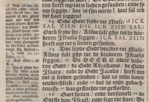 Exodus 3:14-15 in Dutch in the 1637 Statenvertaling bible