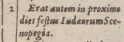 John 7:2 in Beza's 1598 Latin Vulgate