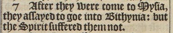 Acts 16:7 in the 1611 King James Version