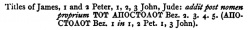 James Title in Scrivener's 1881 Greek New Testament