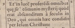 Ephesians 3:9 in Latin in the 1598 of Beza